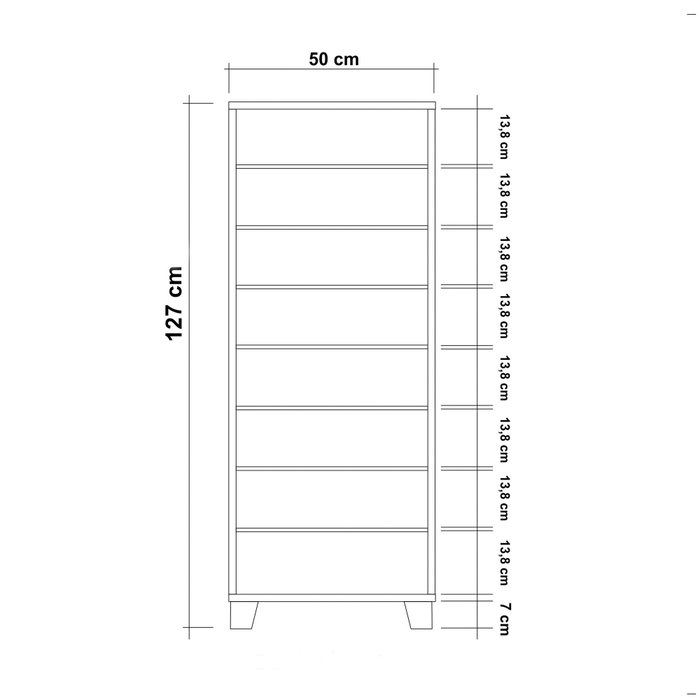 Hanah Home Zapatero Manyas - Blanco 50x127x38 cm